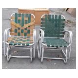 2 Lawn Rocking Chairs, aluminum framed, webbing