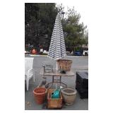 Outdoor Accessories lot includes, glass top Table