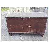 Antique softwood Blanket Chest, ball footed, 6