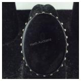 Sterling silver and onyx cocktail ring size 7