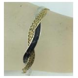 Sterling silver herringbone bracelet 7in