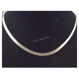 Sterling silver herringbone necklace 16in