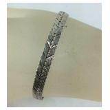 Sterling silver herringbone bracelet 7in