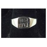 Sterling silver size 7 cross ring