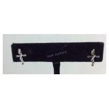 Sterling silver cross stud earrings