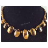 Tigers eye necklace 18-20in 193.00ctw