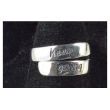 Size 6 Sterling silver "keep going" ring