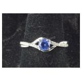 Size 7 Sterling AAA tanzanite and zircon infinity