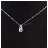 Sterling silver 1.37ct sky blue topaz pear cut