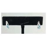 Sterling silver 1.03ct sky blue topaz pear cut