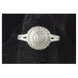 Size 5 diamond accent platinum bond halo ring