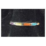 Size 7 Sterling Santa Fe style multi turquoise