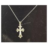 18in Italian Sterling silver gothic style cross
