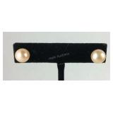 10mm peach freshwater cultured pearl stainless