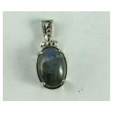 7ct labradorite solitaire platinum bond pendant