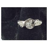 Solitaire w/ Accents Genuine Diamond Engagement