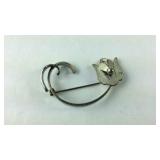 Beau Sterling Dog Pin/Brooch, Sterling Silver,