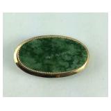 Vintage Catamore Jade Pin Brooch, 1/20 12K GF,