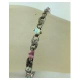 Opal & Pink CZ Tennis Bracelet (Missing 1 Pink