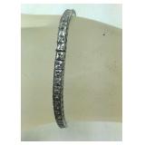 Princess Cut CZ Tennis Bracelet, Sterling Silver,