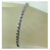 CZ Tennis Bracelet, Sterling Silver, 7.7 grams,