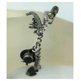 Charm Bracelet w/ Safety Chain & 4 Charms,