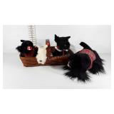 Basket full of plush Scottish Terrier toys