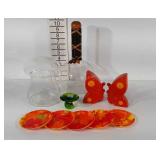 70s kitchenwares,  mushroom canister, Pyrex