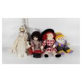 Four dolls, includes Eden Madeleine, vintage