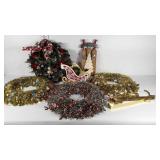 Christmas holiday decor, wreaths,  hangers,