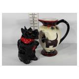 Two Scottish Terrier themed pitchers