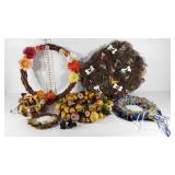 Wreath group, six in sizes from 8" to 26", plus