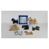Eight leaded glass Scottish Terrier suncatchers