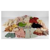 Vintage doll clothes, many pieces are handmade