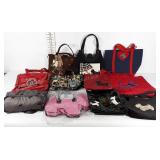 Eleven Scottish Terrier themed purses, totes and