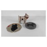 Scottish Terrier yard art, two stepping stones