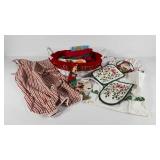 Christmas holiday group, basket full of hand