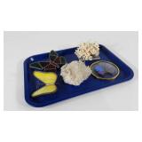 Crystals, coral and three sun catchers