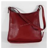 Red Coach purse, nice heavy leather, needs