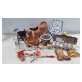 Decor, farm eggs, basket, terracotta pig planter