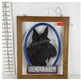 Scottish Terrier painted glass suncatcher panel