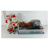 Group lot of Christmas decorations.  Lights,