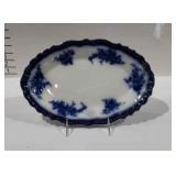 Flow blue platter, 12.5