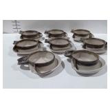 Pottery, Eight soup bowls, artist signed