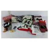 Scottie dog group lot: candles, pot holders,