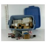 Rubbermaid Roughneck 10 gallon tote with assorted