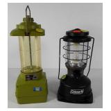 Two lanterns, Coleman battery (works) and