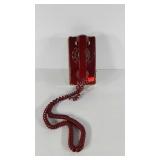 Red rotary wall phone