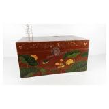 Asian styled wooden trunk, 24x15x12, paint