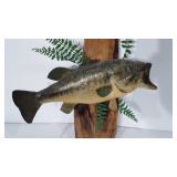 Taxidermy, wall mount large mouth bass, 17.5